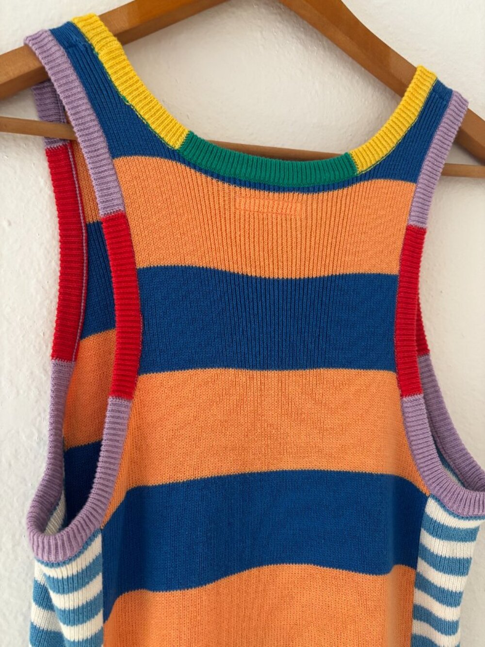 MOTHER Chin Ups Knit Tank Dress Stripe Colorblock Mini Dress Women's Medium - Picture 6 of 12